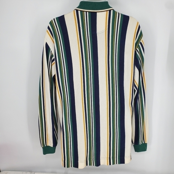 Vintage Dockers Polo Shirt Men’s Small Striped Long Sleeve 90s Made In USA - Picture 6 of 8
